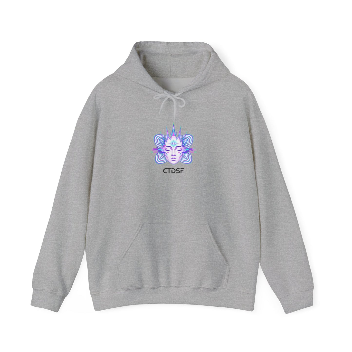 Fractal Glitch Face hoodie | chromatic aberration, psychedelic print
