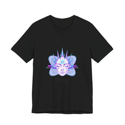 Glitch Fractal Face Tee | chromatic aberration, psychedelic print