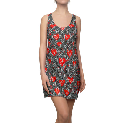 Racerback Dress — Red Heart & Star All-Over Print