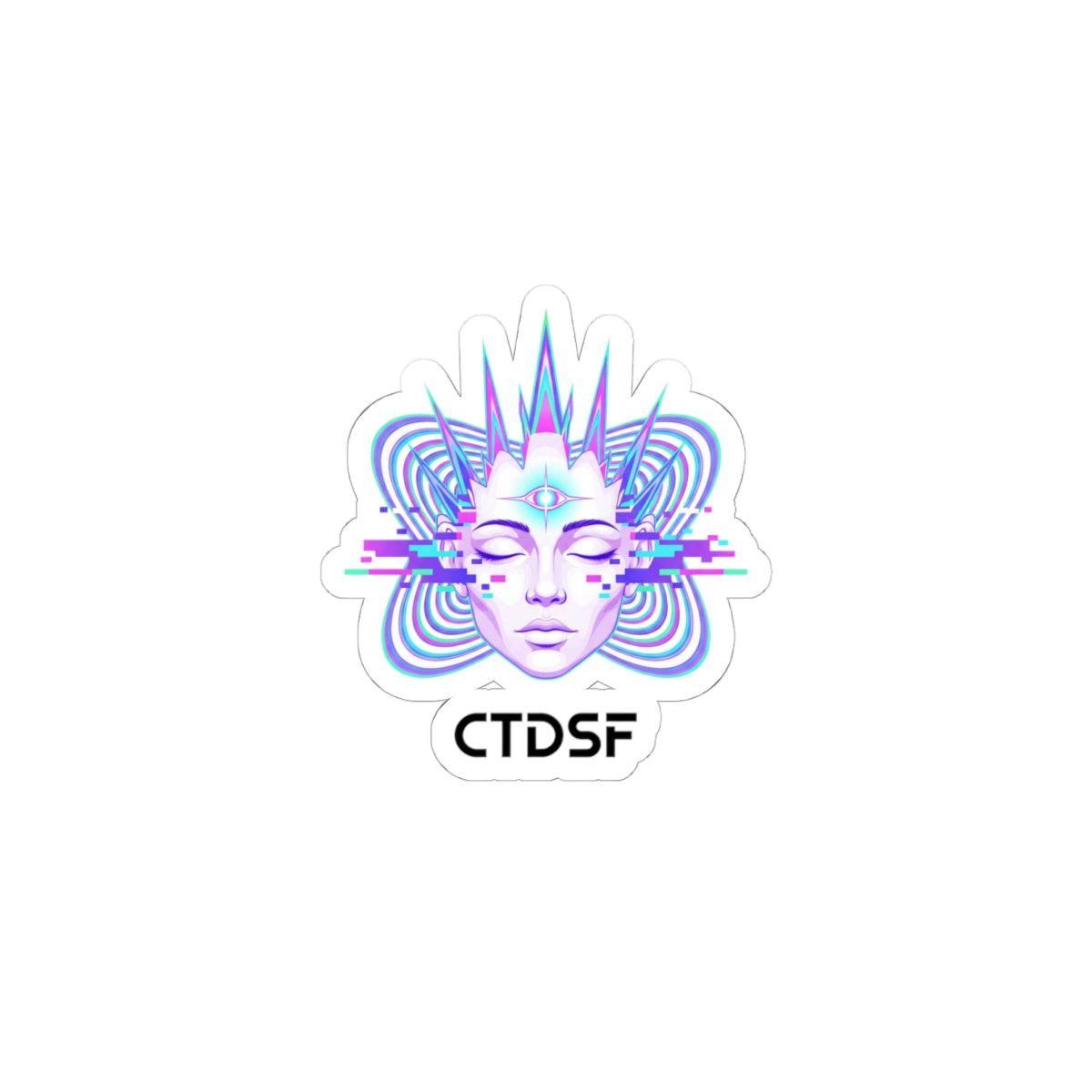 Fractal Glitch Muse Sticker | Chromatic Aberration, Psychedelic Decal