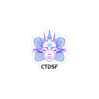 Fractal Glitch Muse Sticker | Chromatic Aberration, Psychedelic Decal