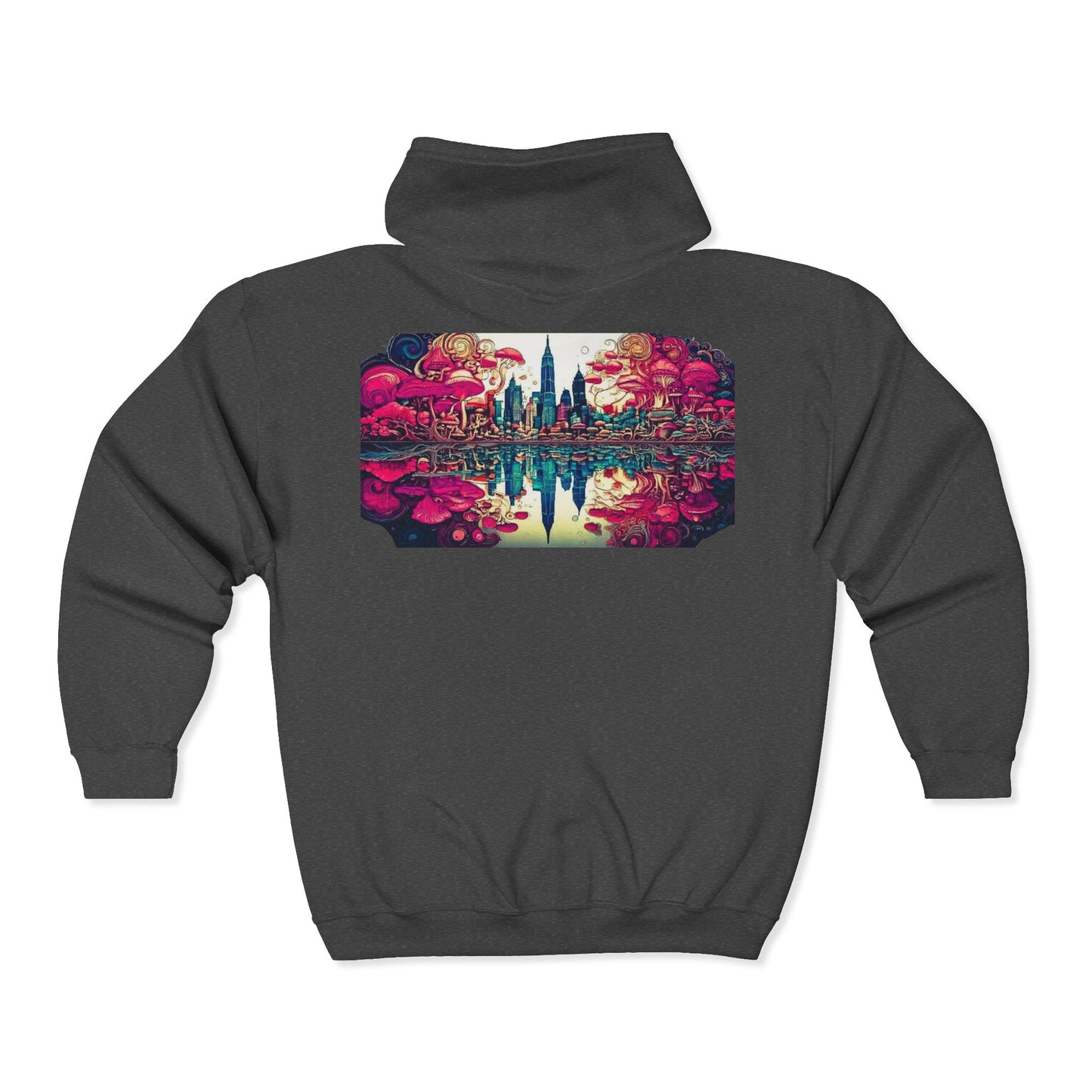 Retro Neon Cityscape Zip Hoodie — CTDSF Graphic Full‑Zip Sweatshirt
