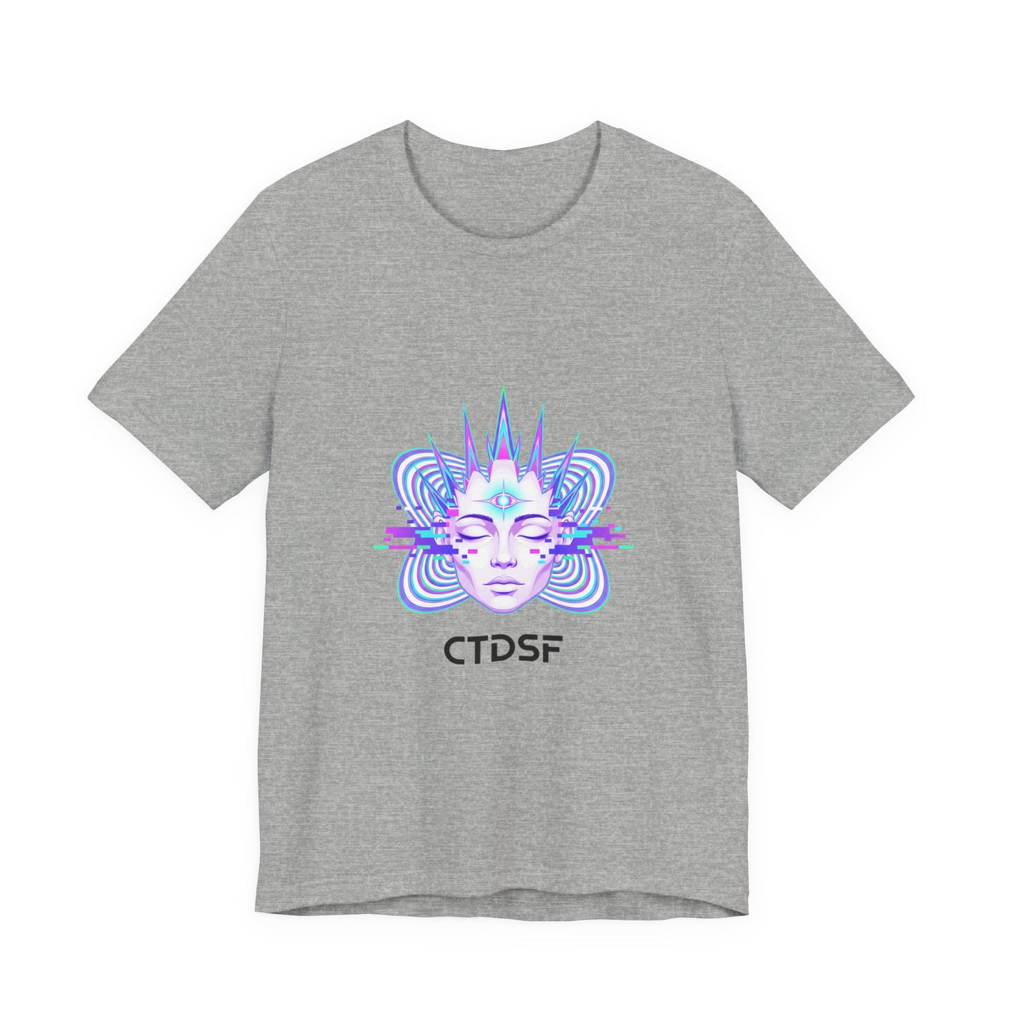 Glitch Fractal Face Tee | chromatic aberration, psychedelic print