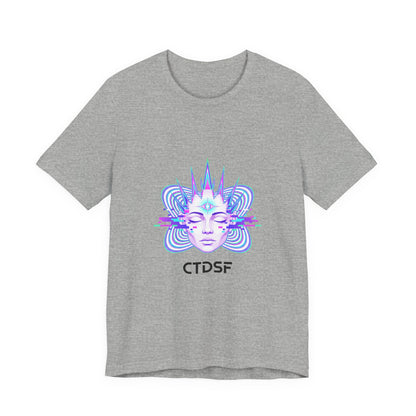 Glitch Fractal Face Tee | chromatic aberration, psychedelic print