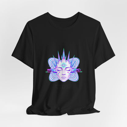 Glitch Fractal Face Tee | chromatic aberration, psychedelic print