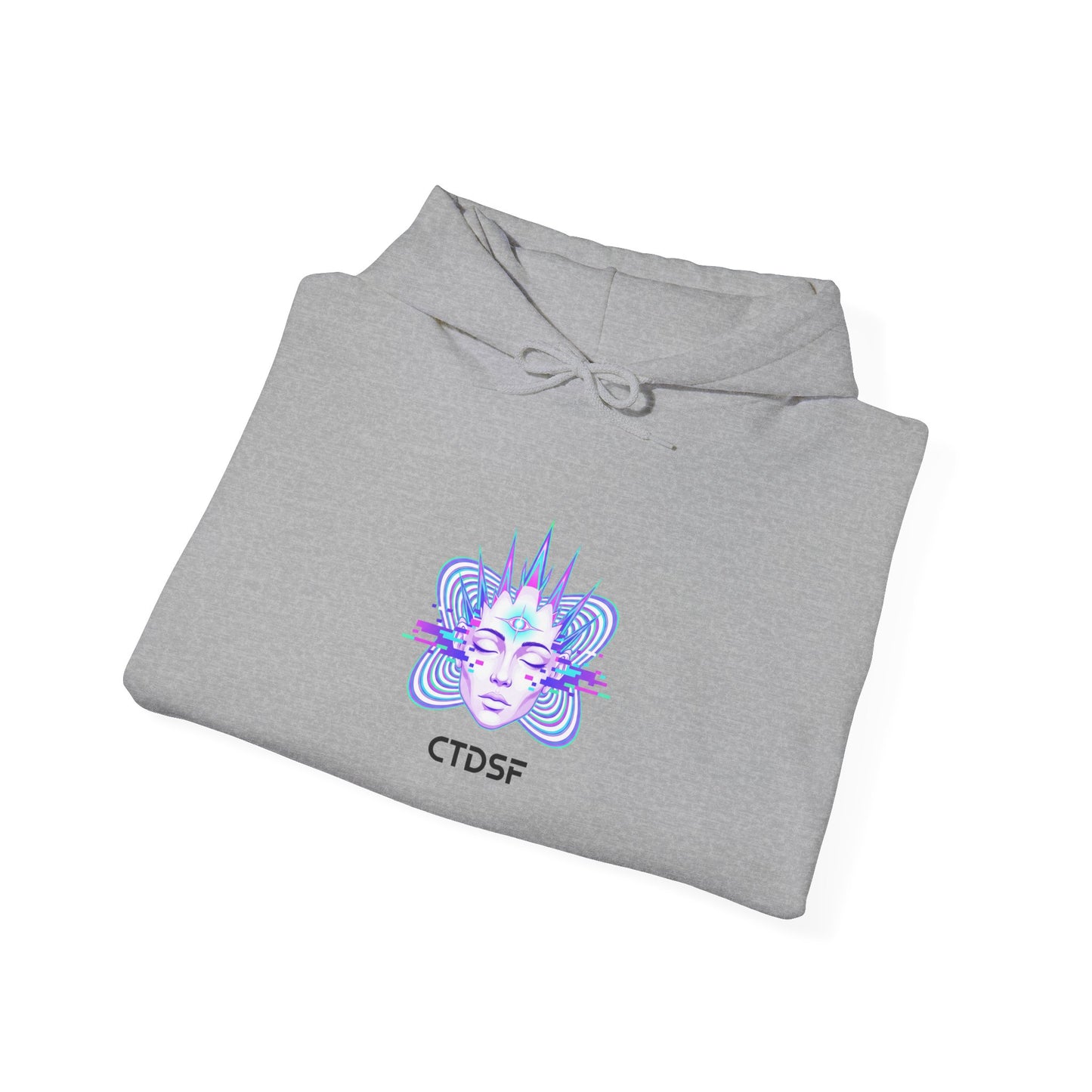 Fractal Glitch Face hoodie | chromatic aberration, psychedelic print