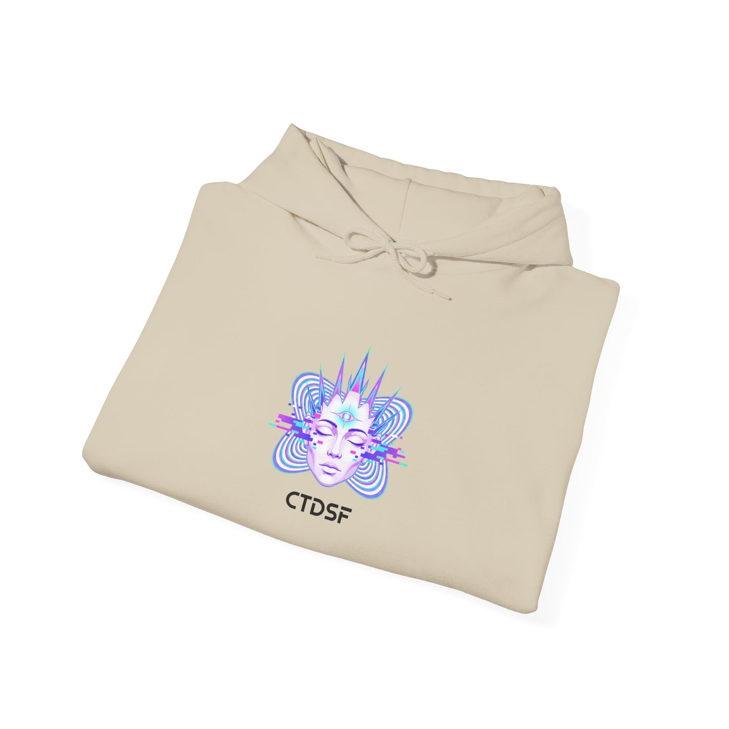 Fractal Glitch Face hoodie | chromatic aberration, psychedelic print