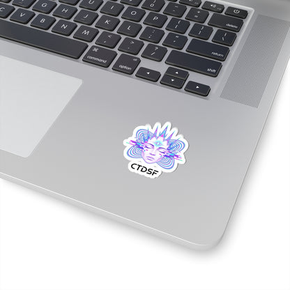 Fractal Glitch Muse Sticker | Chromatic Aberration, Psychedelic Decal