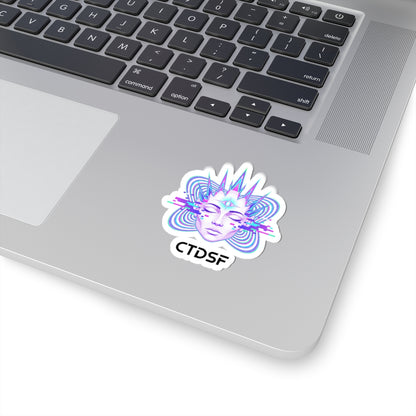 Fractal Glitch Muse Sticker | Chromatic Aberration, Psychedelic Decal