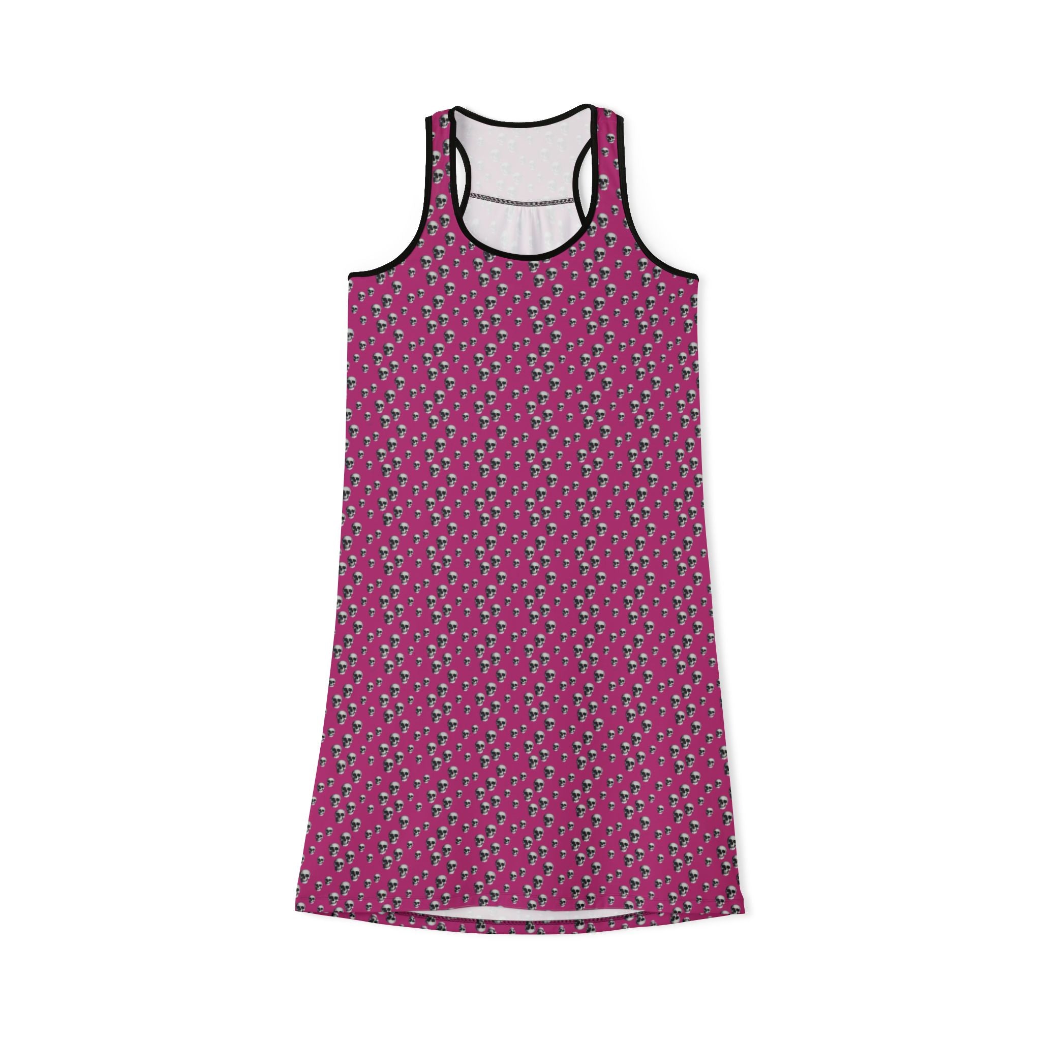 Skull Pattern Pink Racerback Dress