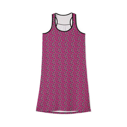 Skull Pattern Pink Racerback Dress