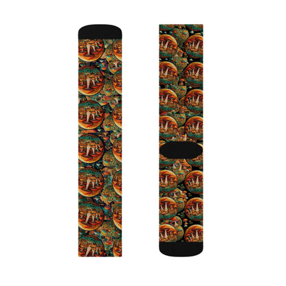 Colorful Sublimation Socks with Artistic Design - Unique Gift for Art Lovers - CTDSF