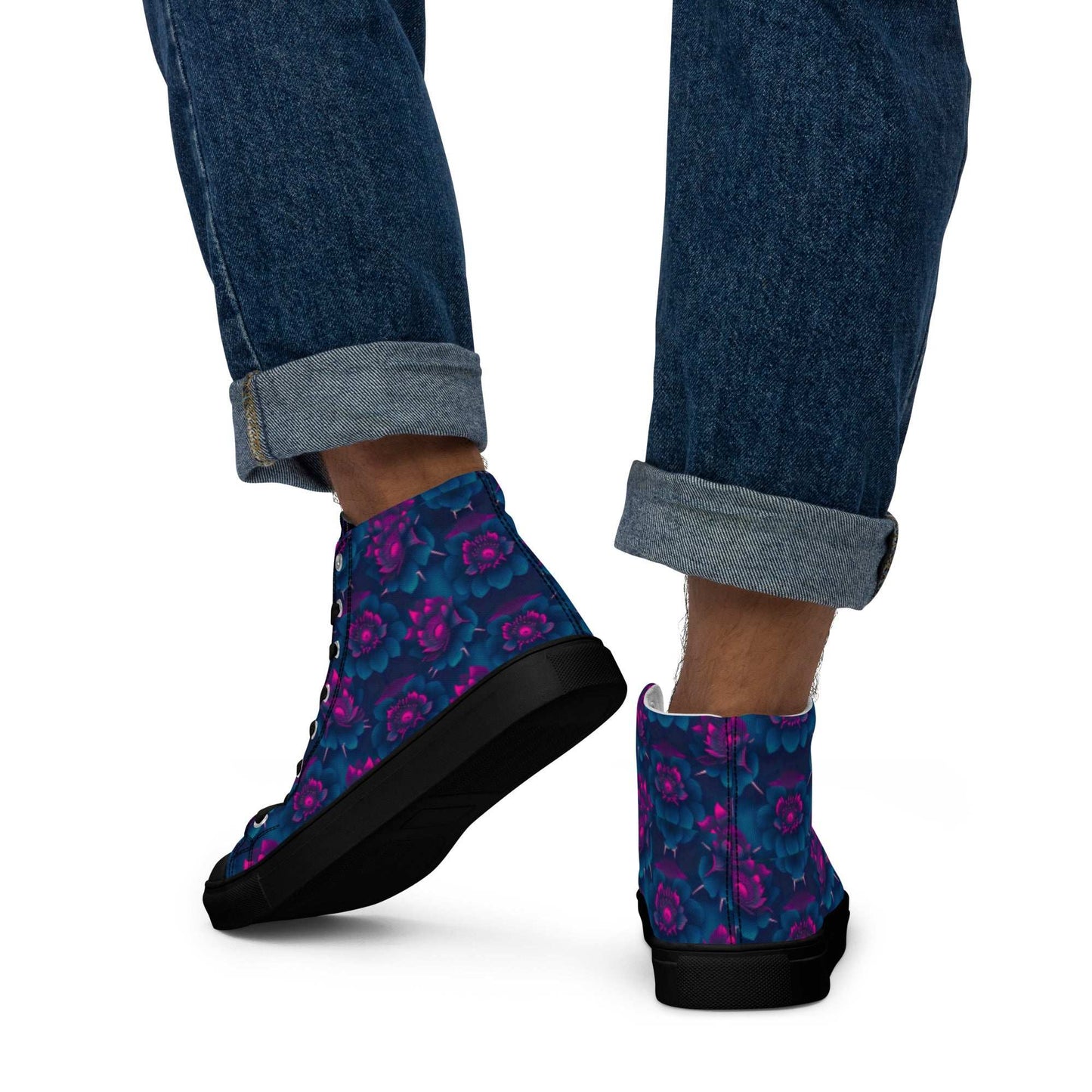 Dark Wardrobe Society Floral Men’s high top Limited run Shoes - CTDSF