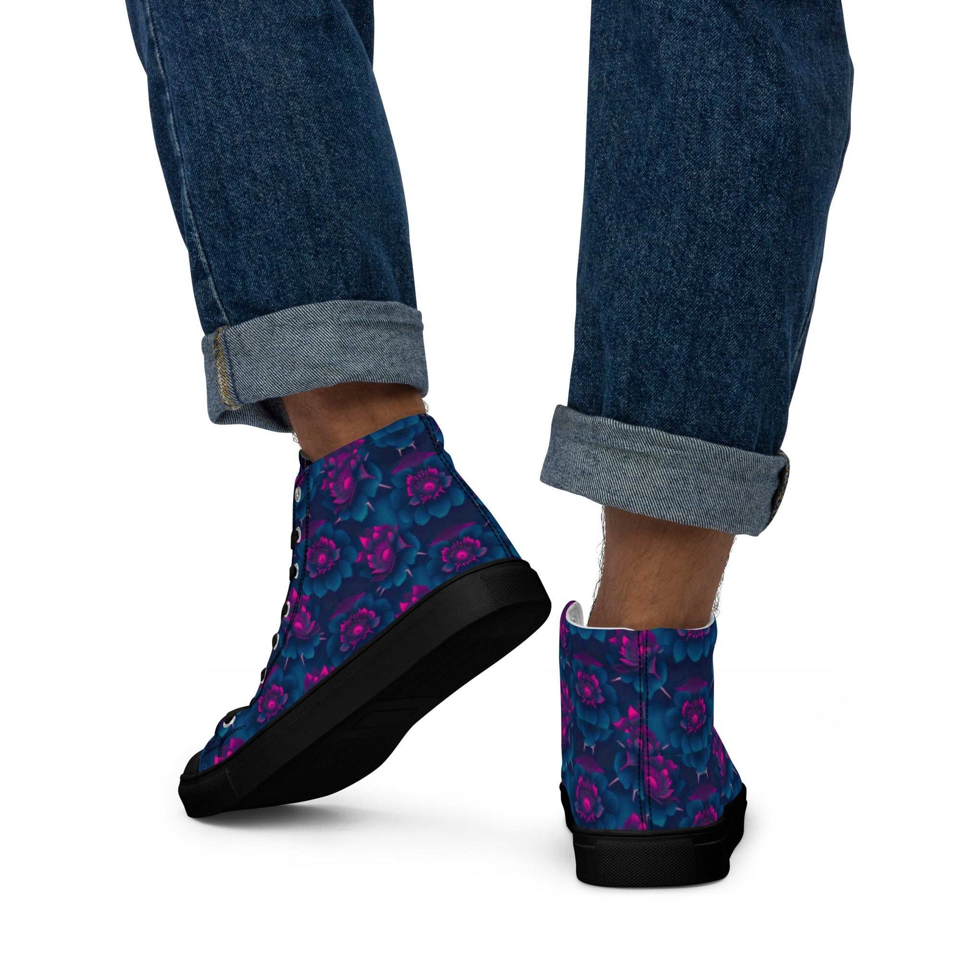 Dark Wardrobe Society Floral Men’s high top Limited run Shoes - CTDSF