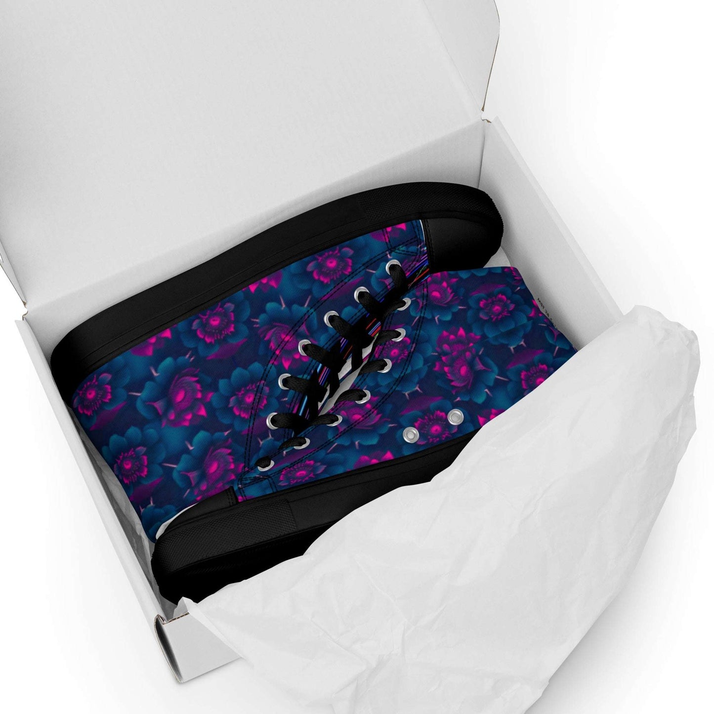 Dark Wardrobe Society Floral Men’s high top Limited run Shoes - CTDSF