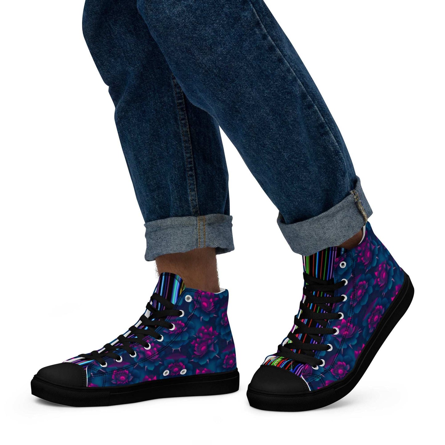 Dark Wardrobe Society Floral Men’s high top Limited run Shoes - CTDSF