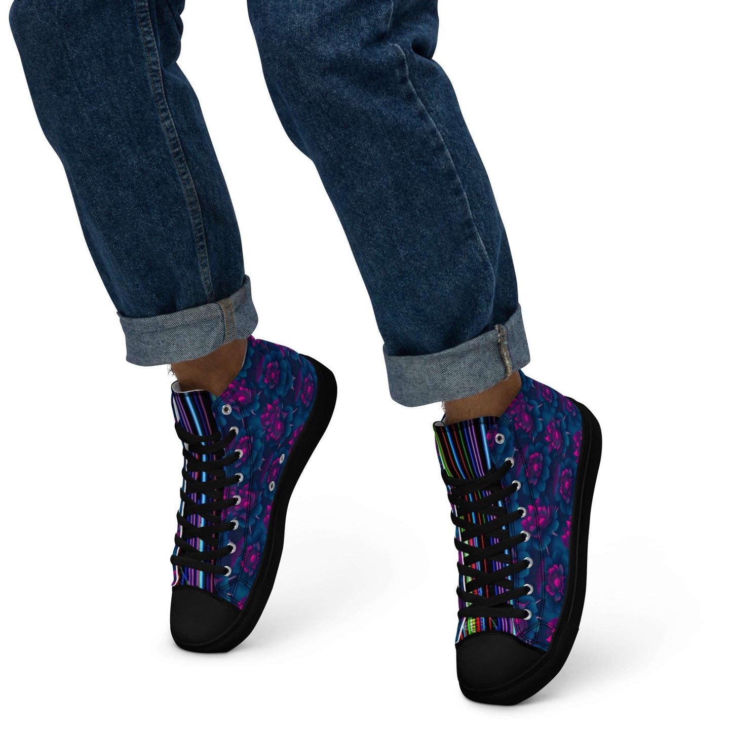 Dark Wardrobe Society Floral Men’s high top Limited run Shoes - CTDSF