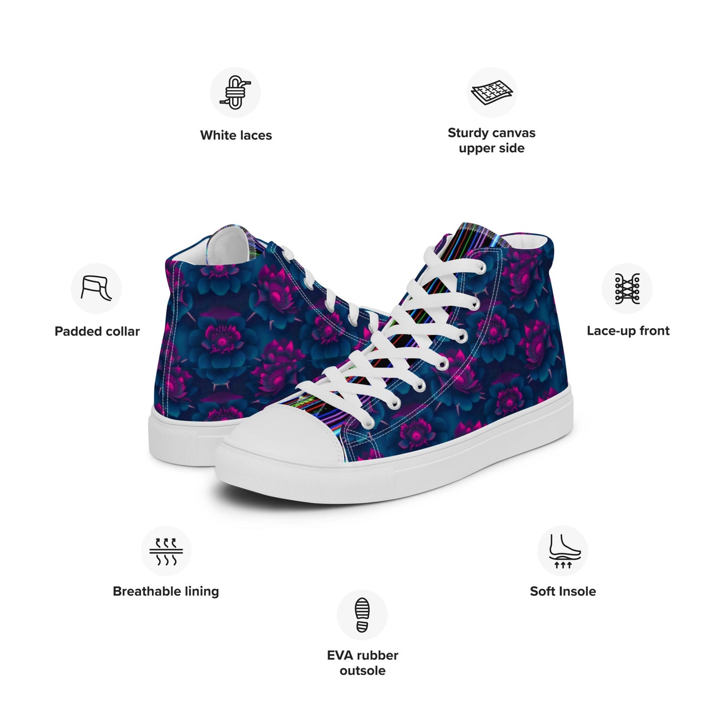 Dark Wardrobe Society Floral Men’s high top Limited run Shoes - CTDSF