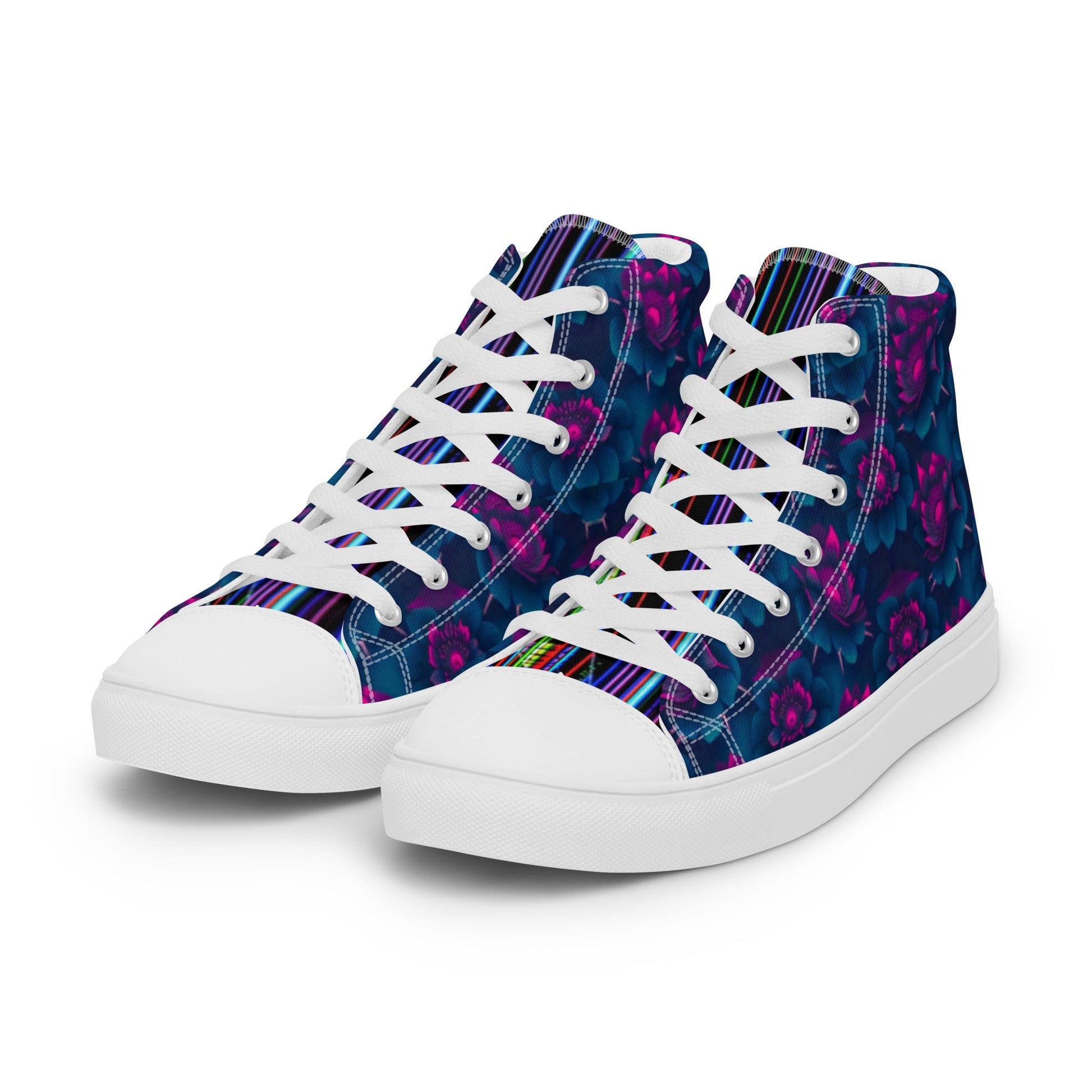 Dark Wardrobe Society Floral Men’s high top Limited run Shoes - CTDSF