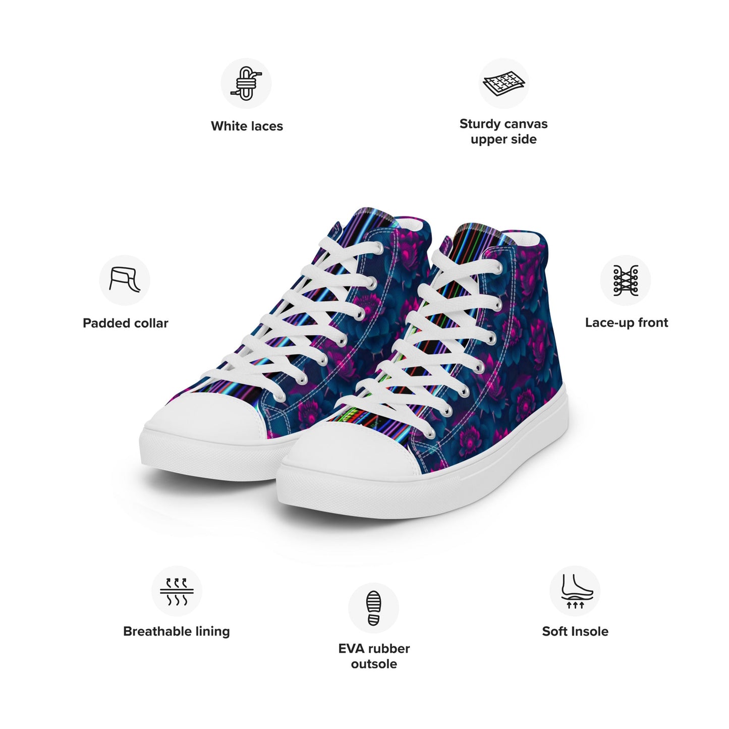 Dark Wardrobe Society Floral Men’s high top Limited run Shoes - CTDSF
