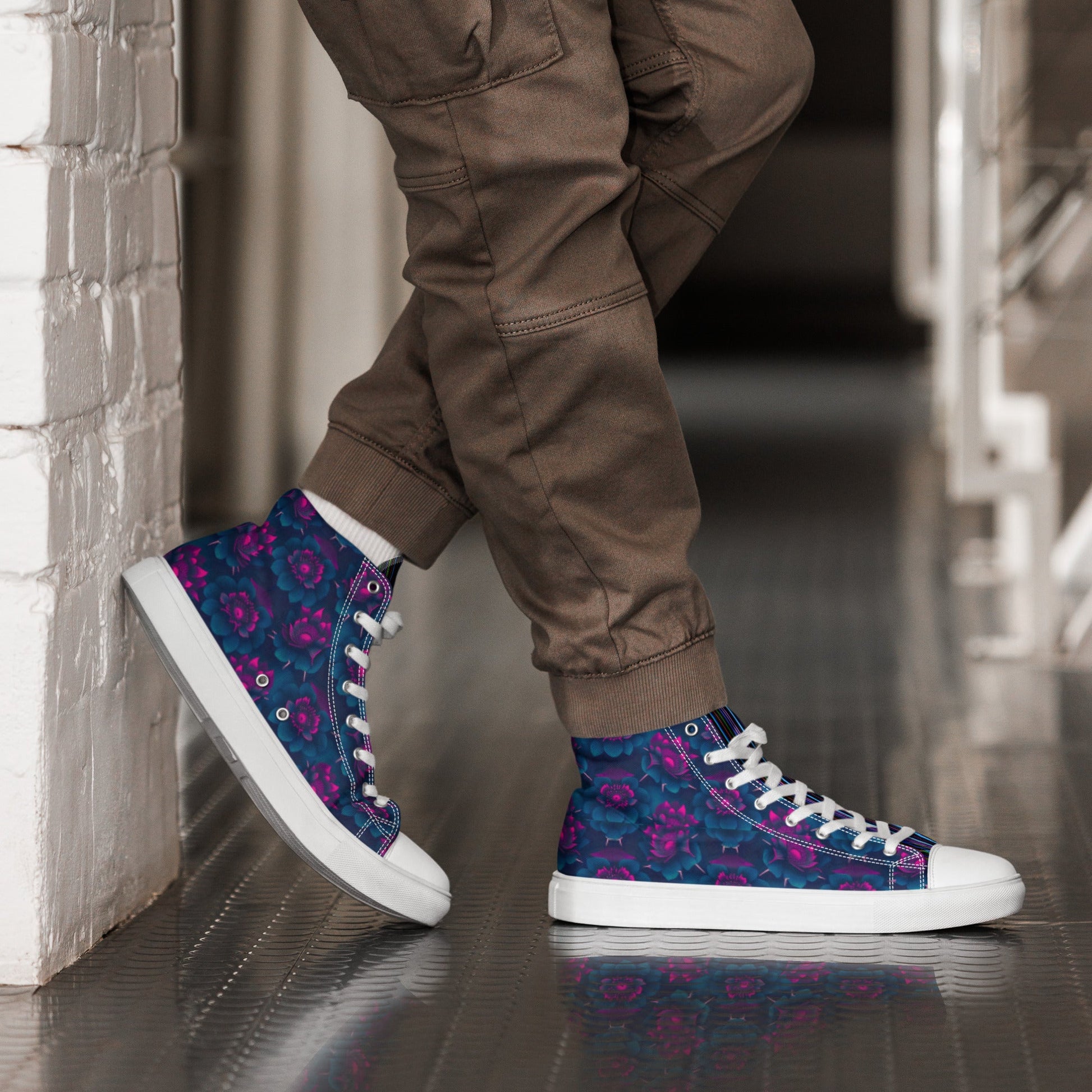 Dark Wardrobe Society Floral Men’s high top Limited run Shoes - CTDSF