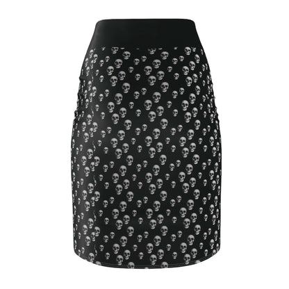 Gothic Skull Pencil Skirt | Edgy Fashion Statement | Women's AOP Skirt, Halloween Outfit, Alternative Style, Everyday Wear, Festival Look - CTDSF