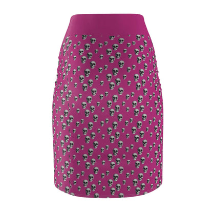 Gothic Skull Pencil Skirt | Edgy Fashion Statement | Women's AOP Skirt, Halloween Outfit, Alternative Style, Everyday Wear, Festival Look - CTDSF