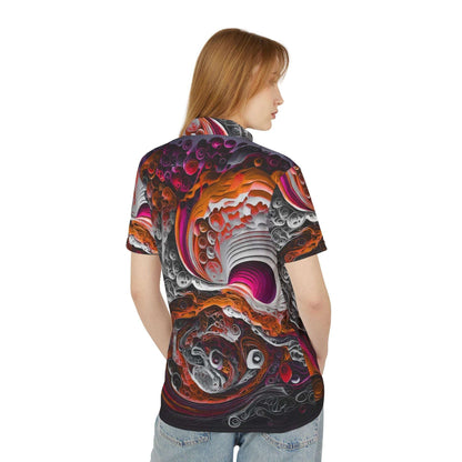 Polo with Topographical Inspired Print - CTDSF