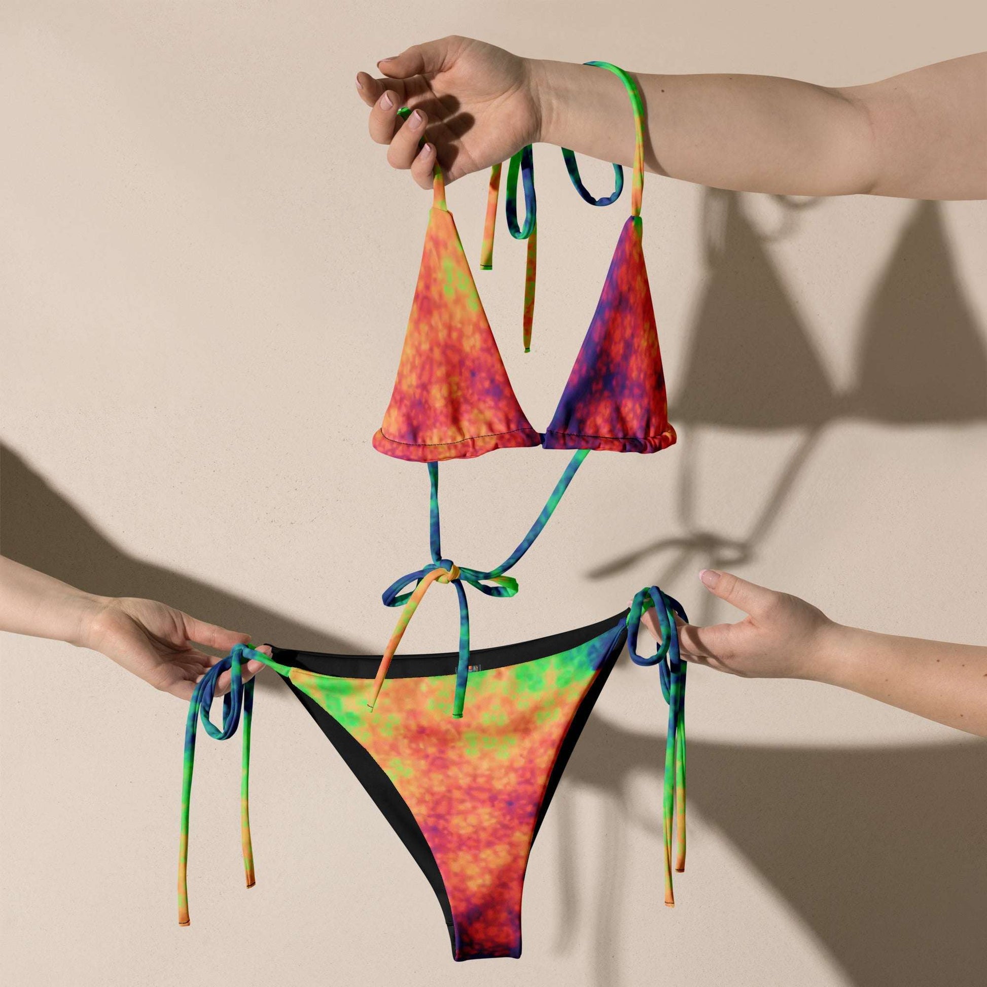Rainbow 🌈 🌈 print recycled string bikini - CTDSF