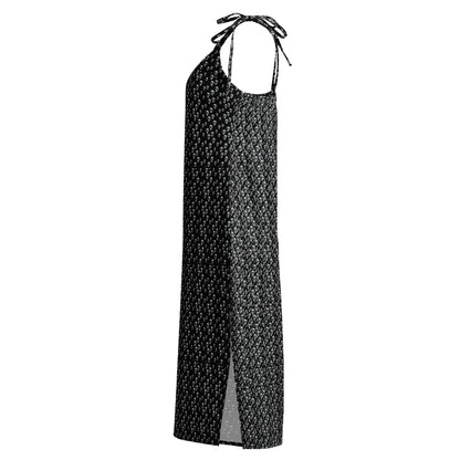 Skull Print Tie - strap midi dress - CTDSF
