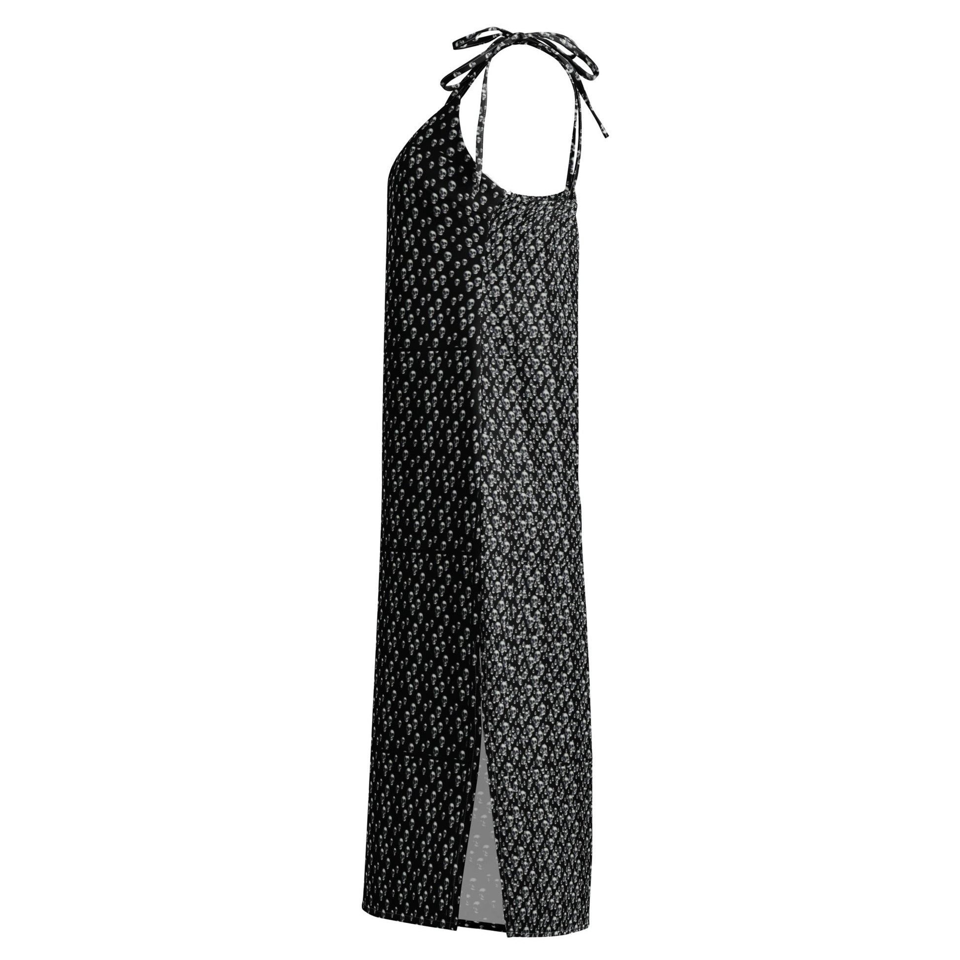 Skull Print Tie - strap midi dress - CTDSF