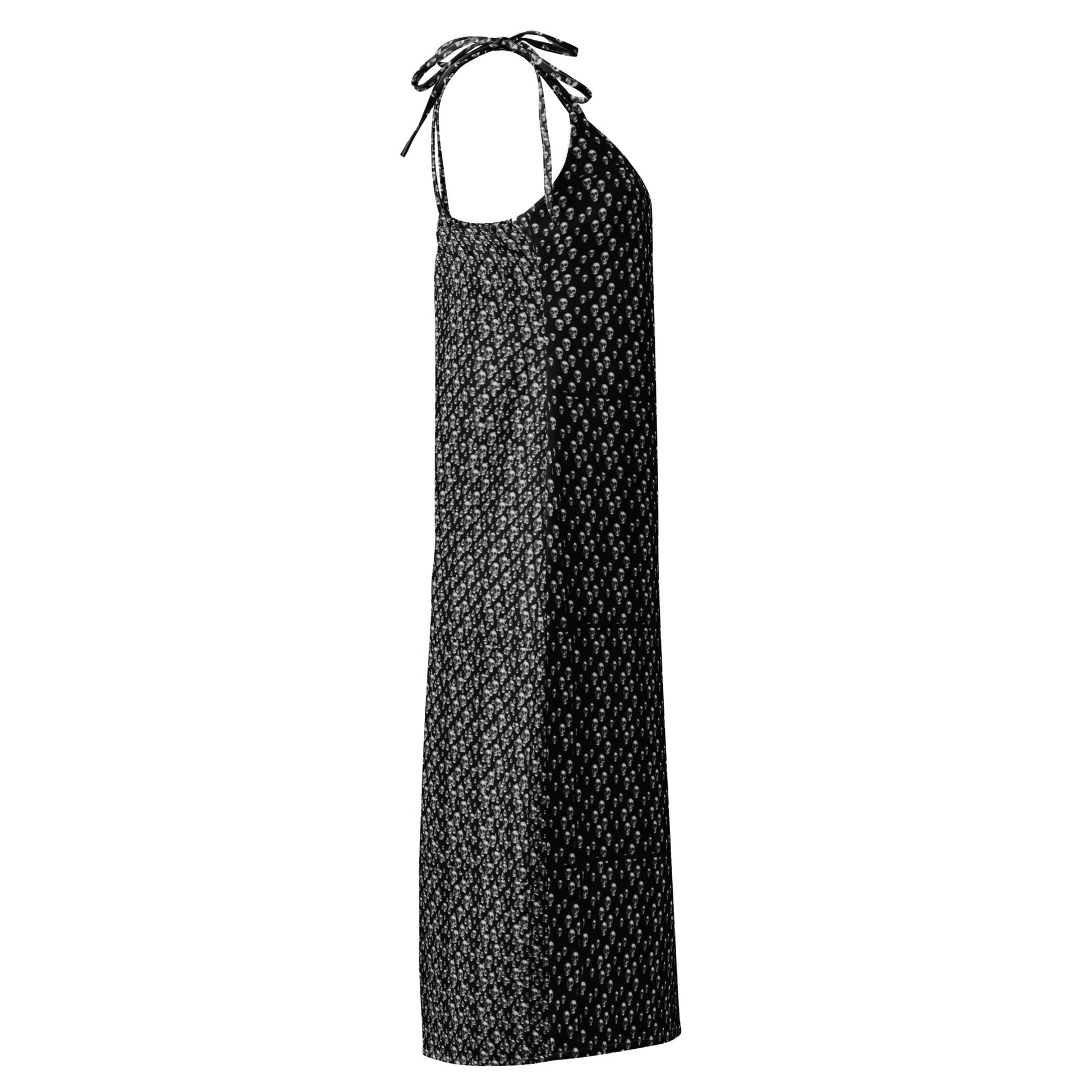Skull Print Tie - strap midi dress - CTDSF