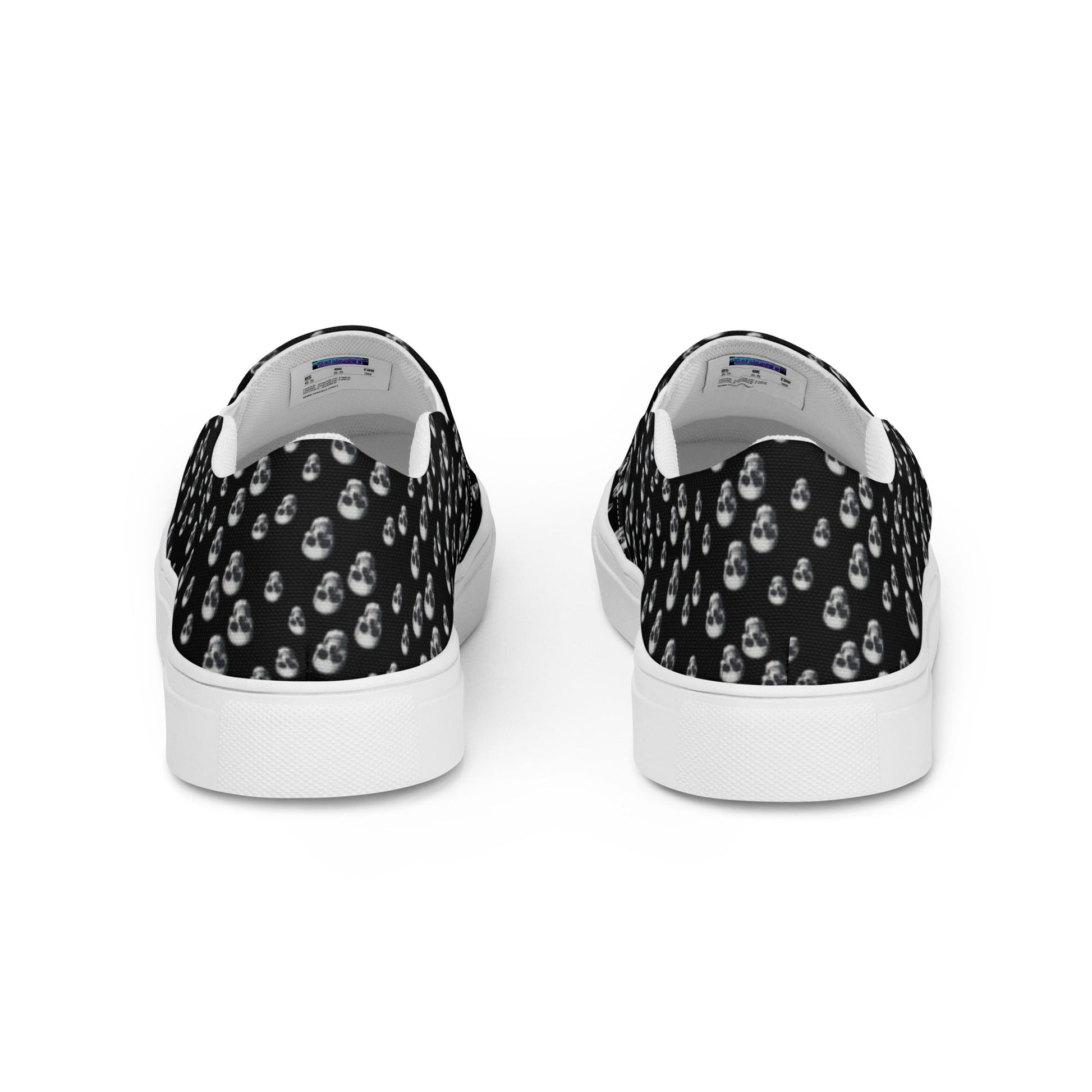 Skull Print Women’s slip - on canvas shoes - CTDSF